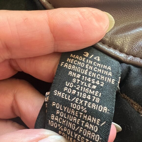 Vegan Leather Pants by Dollhouse in Chocolate Brown w/Flare Legs - Size 3/4 - Picture 11 of 12